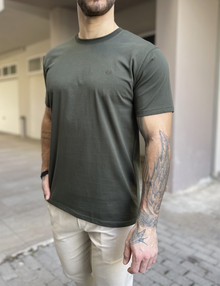 Everbest ανδρικό χακί Plus Size T-shirt 2328000X φωτογραφία